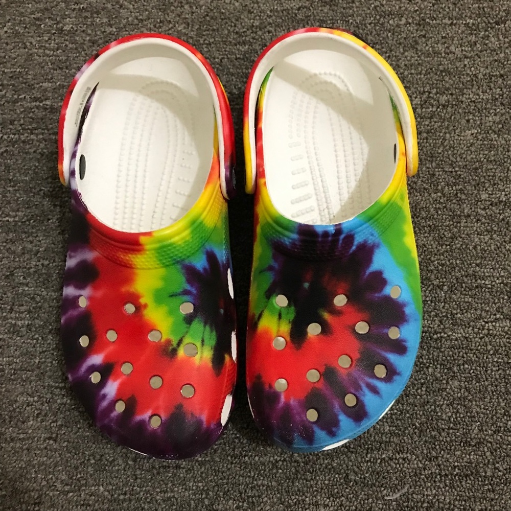 Tie dye Crocs